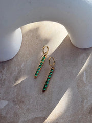 Tāhū Kākāriki Gold Earrings by Tahana Jewellery