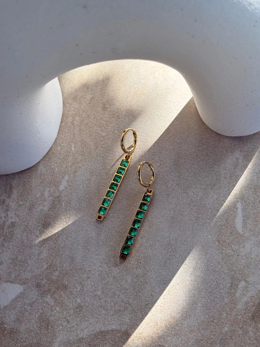 Tāhū Kākāriki Gold Earrings by Tahana Jewellery