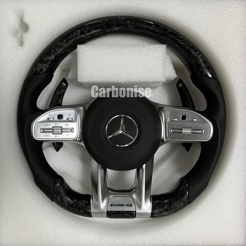 Mercedes-Benz Steering Wheel (Forged Carbon Fiber+Perforated Leather) #42 by CARBONISE