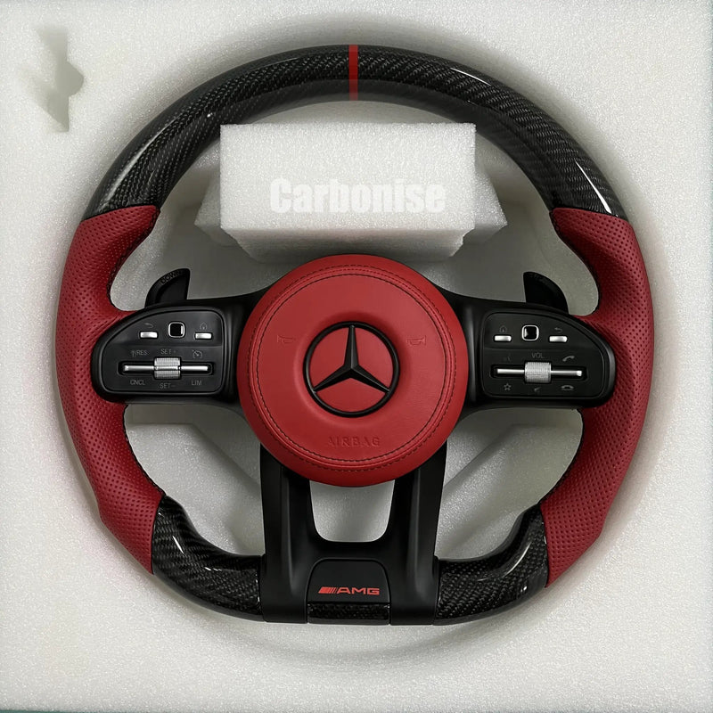 Mercedes-Benz Steering Wheel (Carbon Fiber+Perforated Leather) #43 by CARBONISE