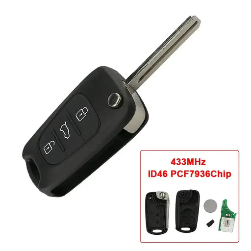 Habicare 433MHz ID46 Remote Car Key for Hyundai i30, ix35, Elantra & Kia Sportage, Rio, Cerato 433MHz ID46 Remote Car Key for Hyundai i30, ix35, Elantra & Kia Sportage, Rio, Cerato