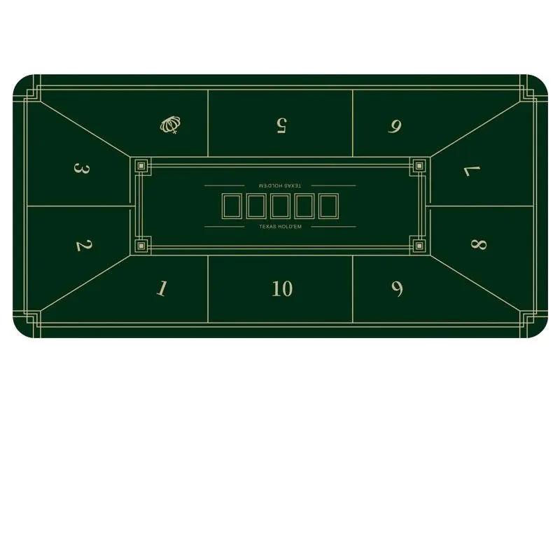 Poker Table Mat 10 Players Texas Hold'em Poker Mat 180cm *90 Anti-Slip Rubber by dealonline.co.nz