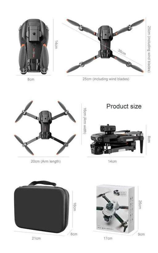 Brushless Motors Obstacle Avoidance Drone Dual Camera WiFi FPV Foldable Altitude by dealonline.co.nz