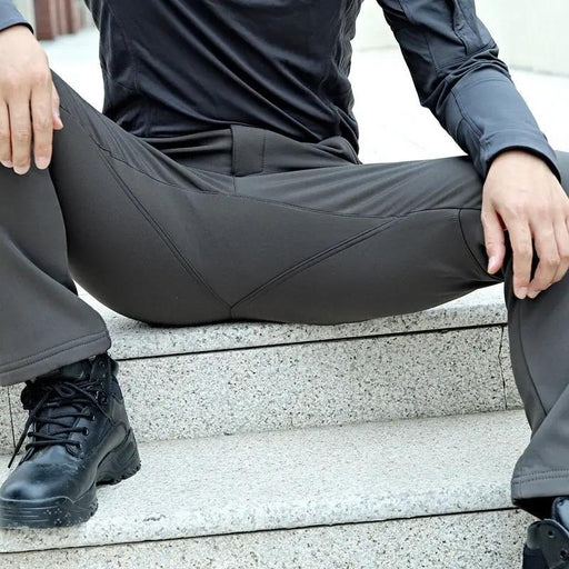 Tactical Soft Shell Fleece Lined Cargo Pants Water Resistant Windbreaker 32-42 by dealonline.co.nz