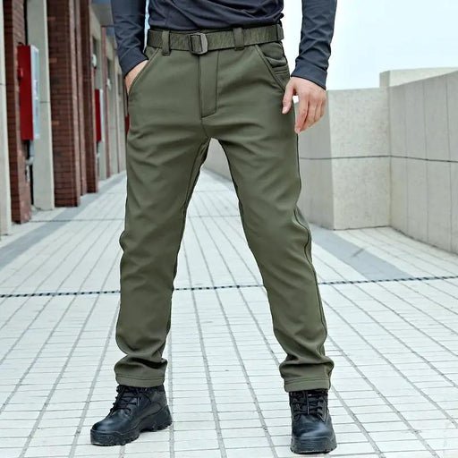 Tactical Soft Shell Fleece Lined Cargo Pants Water Resistant Windbreaker 32-42 by dealonline.co.nz