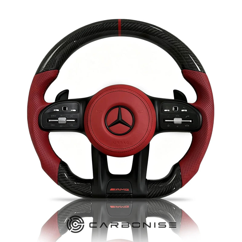 Mercedes-Benz Steering Wheel (Carbon Fiber+Perforated Leather) #43 by CARBONISE