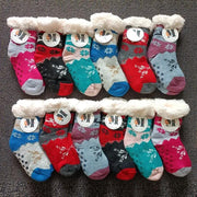 4 Pairs Kids Slipper Fuzzy Socks Winter Super Warm Soft Socks with Grippers by dealonline.co.nz