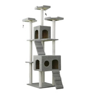 dealonline.co.nz dealonlinenz 185CM High Cat Tree House Scratching Post Multi-Level Cat Condo - Grey 185CM High Cat Tree House Scratching Post Multi-Level Cat Condo - Grey