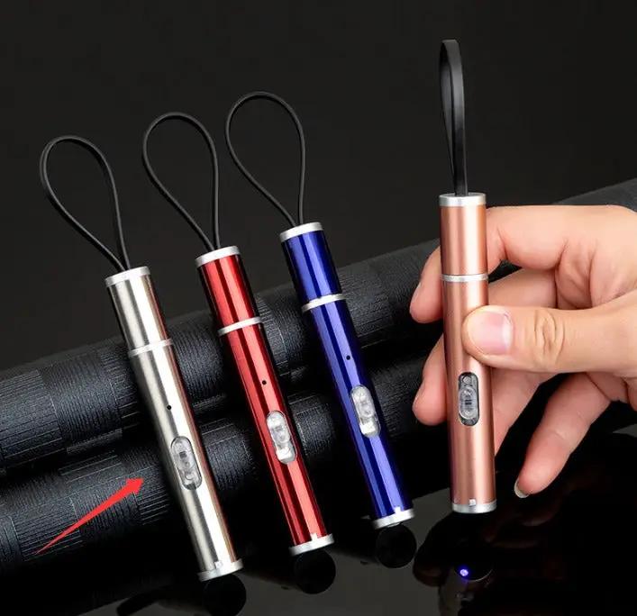 USB Direct-Charge Stainless Steel Mini Charging Flashlight - USB Direct-Charge Stainless Steel Mini Charging Flashlight Blue by China Dropship