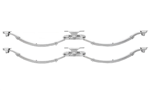 Eye to Slipper - 2200kg - 45mm wide - Pair, featuring robust tandem suspension springs for trailer load distribution.