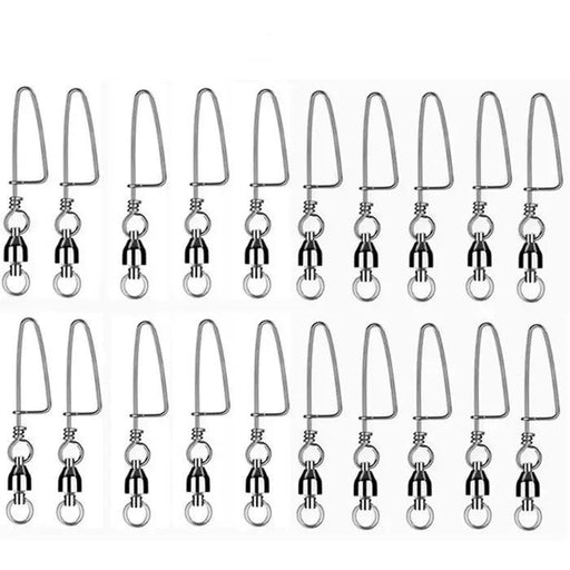 #4 20PCS Ball Bearing Fishing Swivels Snap Coastlock Fishing Line Connector by salelink.co.nz