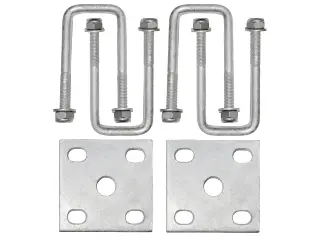 Square U-Bolt & Axle Plate Kit (Galvanised) - M12 51x130mm by Trojan