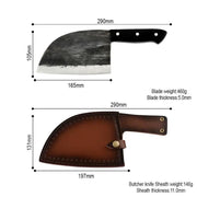 Household Chinese Kitchen Stainless Steel Butcher Knife Forged With Leather Case by China Dropship