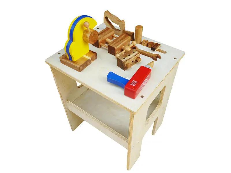 Wooden Work Bench Builder Set - QToys | Wooden Toy NZ by Curious Moonbeam