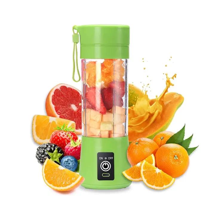 GREEN Portable Electric Juicer Bottle Blender Mixer with 6 Vanes by salelink.co.nz