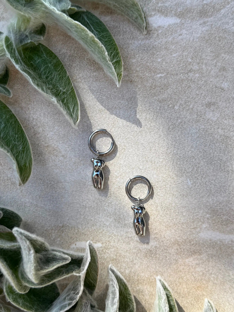 Wāhine Tinana Silver Huggies by Tahana Jewellery