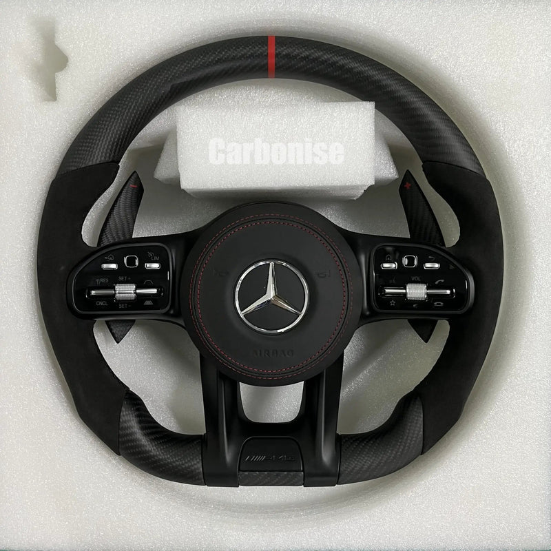 Mercedes-Benz Steering Wheel (Matte Carbon Fiber+Alcantara)#45 by CARBONISE