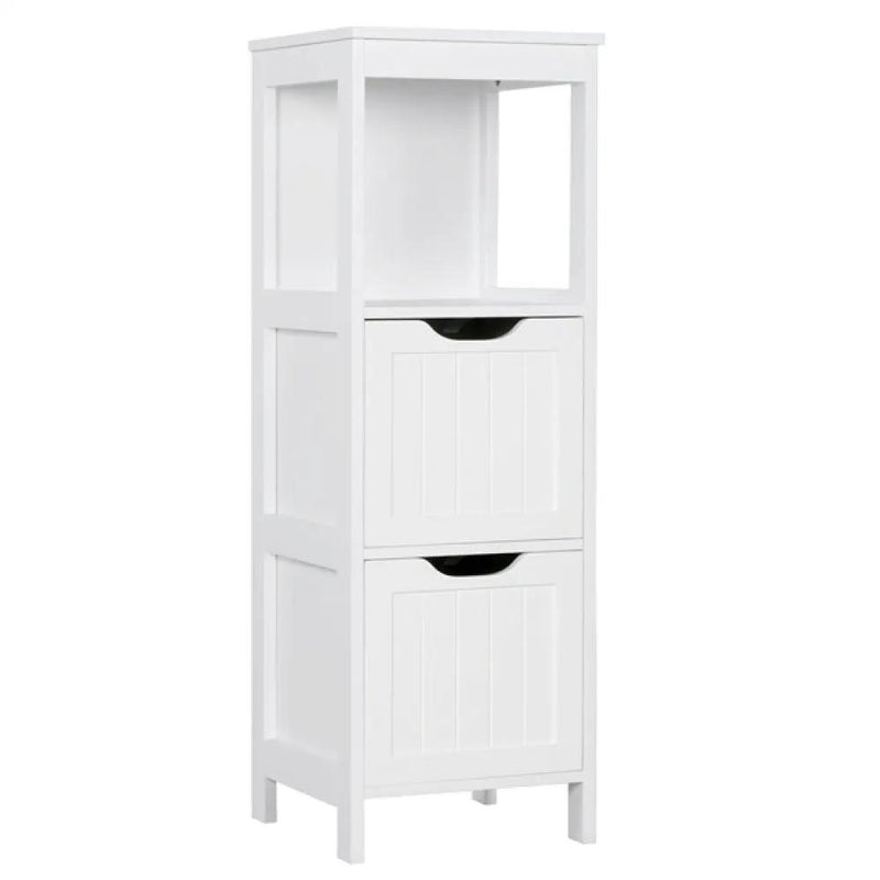 White Bathroom Cabinet 2 Hideaway Drawers 1 Shelf by Yaheetech