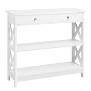 Wooden Console Table with 1 Drawer and 2 Open Shelves by Yaheetech
