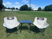 Outdoor Seating Set: Two Moon Chairs and One square Table outdoor, camping by ECOTREK