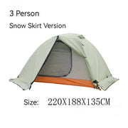 3-Person Double-Layer Four-Season Mountaineering Tent with Snow Skirt DYLF3037 by ECOTREK