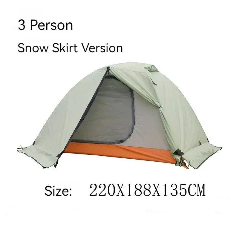 3-Person Double-Layer Four-Season Mountaineering Tent with Snow Skirt DYLF3037 by ECOTREK