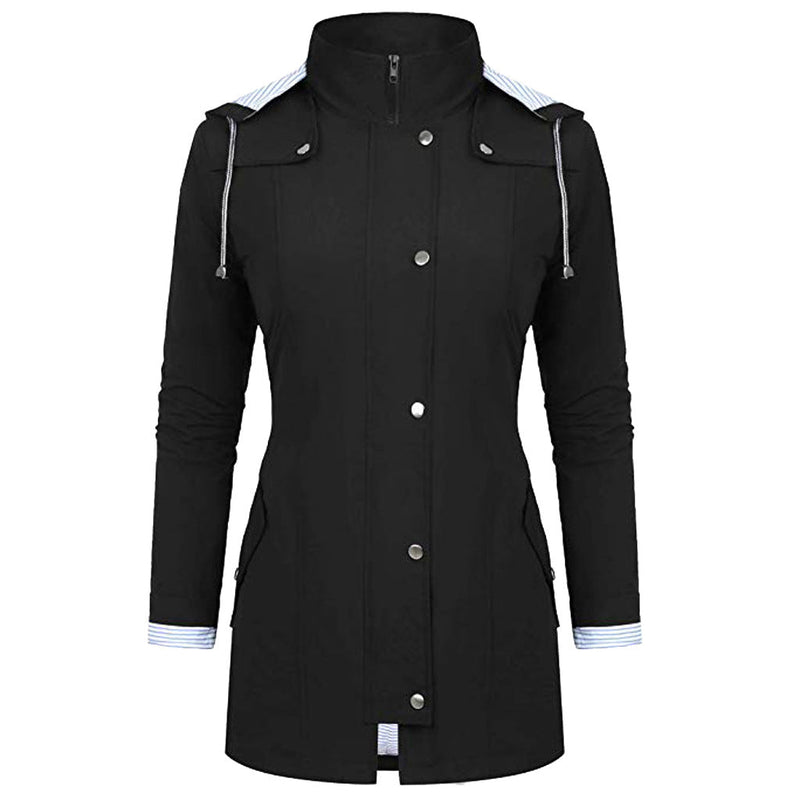 Womens Lightweight Waterproof Rain Jacket With Packable Hooded Shell