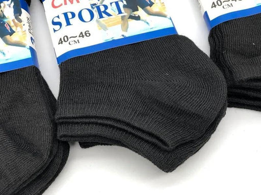 (12 Pairs) Thin Ankle Socks - BLACK - M7-11/ W8-12 by dealonline.co.nz