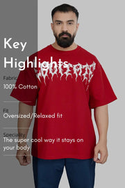 Levitate Oversized T-shirt Red by Fuaark Nz