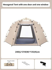 Hexagonal Camping Tent – 2–3 Person, Quick Setup JLP5432 by ECOTREK