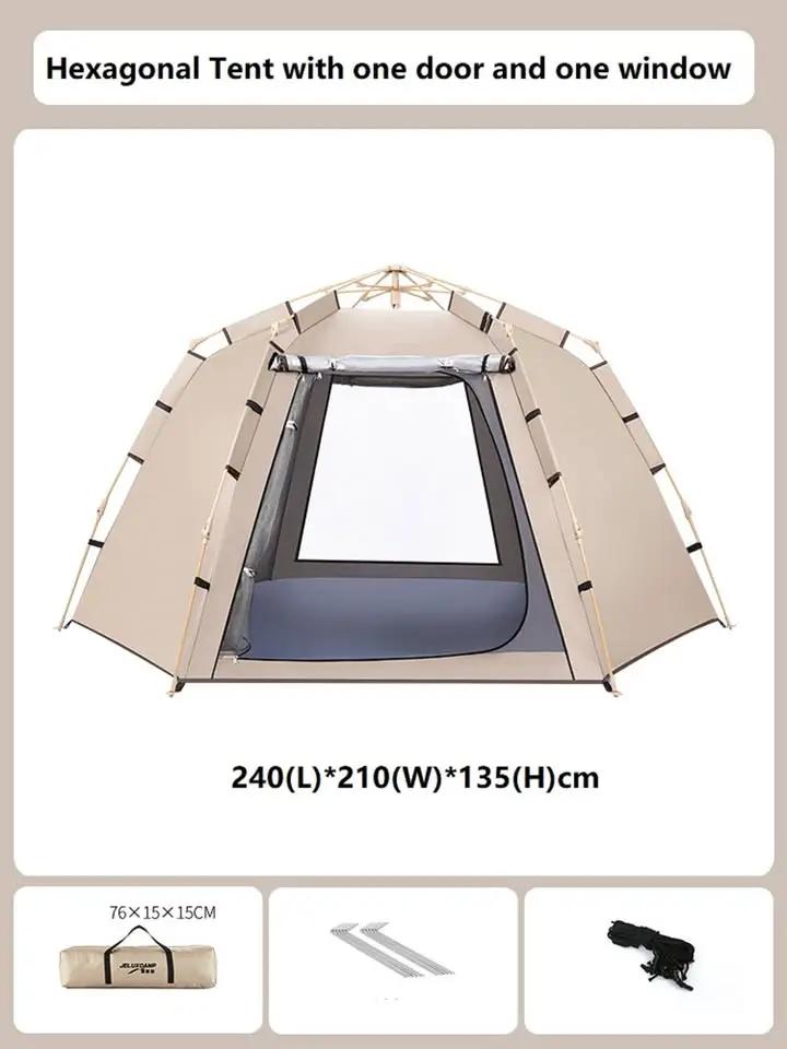 Hexagonal Camping Tent – 2–3 Person, Quick Setup JLP5432 by ECOTREK