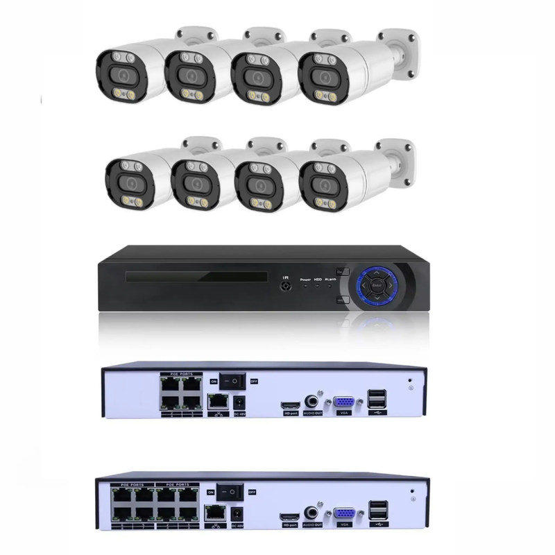 8CH POE Home Night Vision Security Camera System