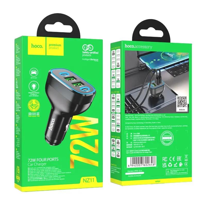 4 Port 2C2A Car Phone Fast Charger For Android iPhone by salelink.co.nz