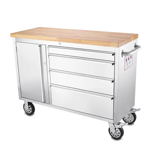 Kiwi Grab Kiwi Grab 48 inch Stainless Steel 4 Drawer Work Bench tool chest Tool Box Chest Cabinet 48 inch Stainless Steel 4 Drawer Work Bench tool chest Tool Box Chest Cabinet