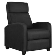 Yaheetech Black Fabric Recliner Chair – Plush Manual Reclining Armchair with Footrest Black Fabric Recliner Chair – Plush Manual Reclining Armchair with Footrest
