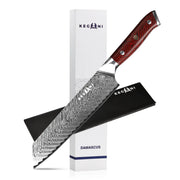 Kegani Meat Cleaver Knife 7 Inch - Damascus 73 Layers AUS-10 Steel Core Butcher Knife - G10 Handle Chinese Knife With Gift Box & Sheath - Meat Cleaver Knife-Silver Knight Series by China Dropship