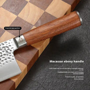 Household Minimalist Wooden Handle Kitchen Knife Silver by China Dropship