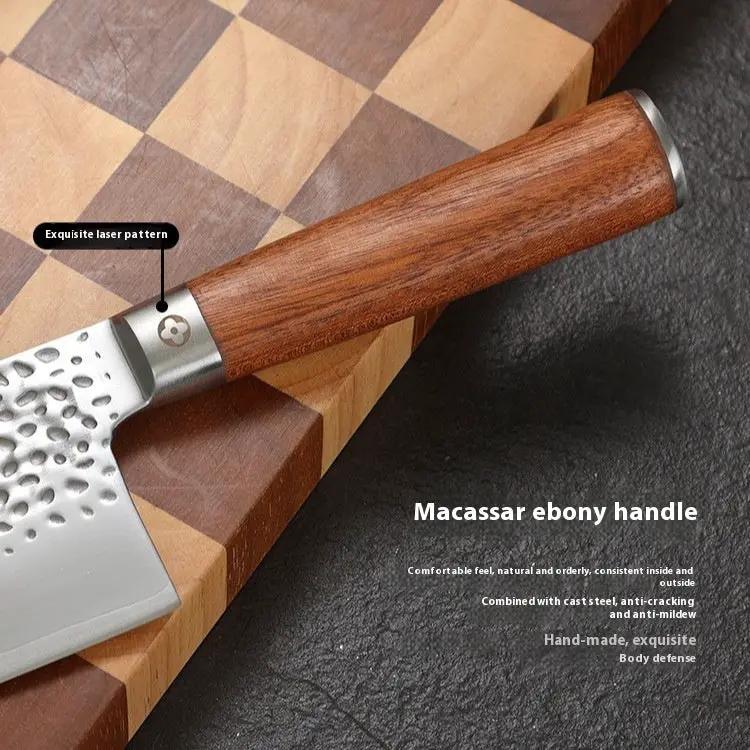 Household Minimalist Wooden Handle Kitchen Knife Silver by China Dropship