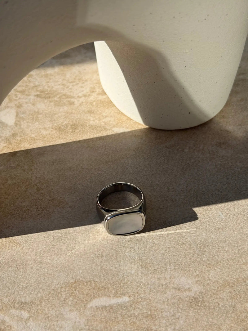 Māhina Silver Signet Ring by Tahana Jewellery