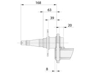 Drop Beam Axle - 9" Drum - 1750kg - Bare Metal technical drawing with detailed dimensions.