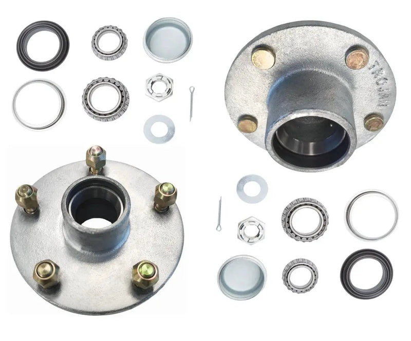 Trojan Non Braked Hub Set Trojan 1500kg Non Braked Wheel Hub Set Pair Galvanised Trojan 1500kg Non Braked Wheel Hub Set Pair Galvanised