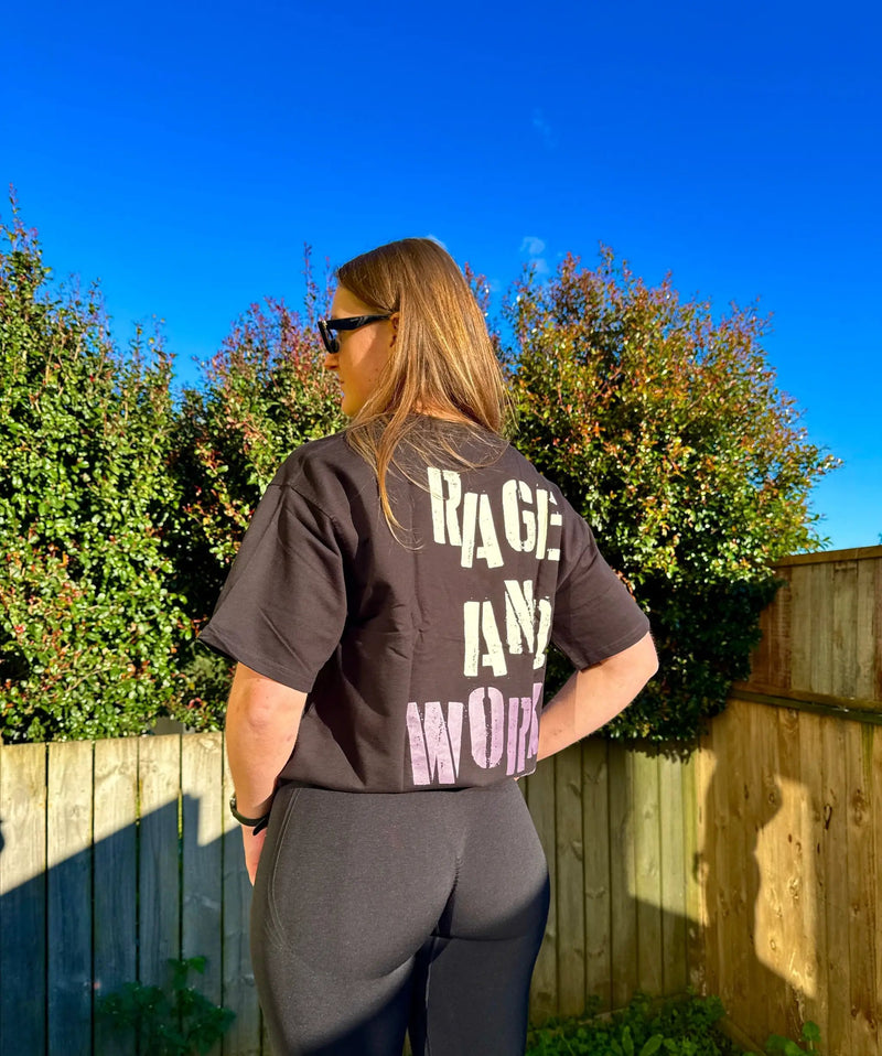 Unisex Rage Oversized T-shirts Black by Fuaark Nz