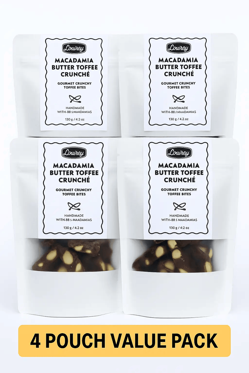 Lowrey Foods NOUGAT Lowrey Macadamia Butter Toffee Crunché 4 Pack | NZ Gift Set Lowrey Macadamia Butter Toffee Crunché 4 Pack | NZ Gift Set