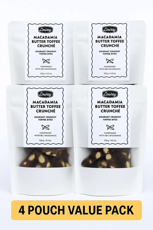 Lowrey Foods NOUGAT Lowrey Macadamia Butter Toffee Crunché 4 Pack | NZ Gift Set Lowrey Macadamia Butter Toffee Crunché 4 Pack | NZ Gift Set