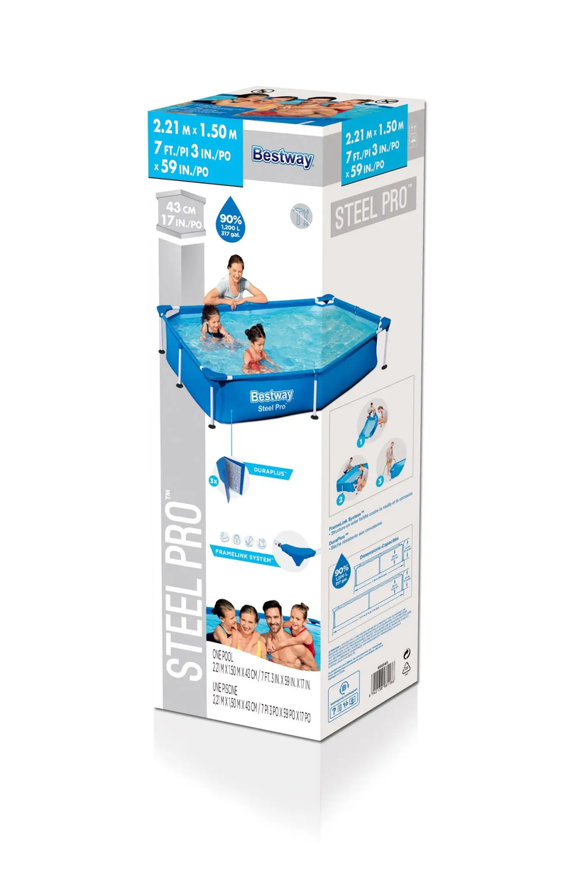 Bestway Swimming Pool 2.21m x 1.50m x 43cm by salelink.co.nz