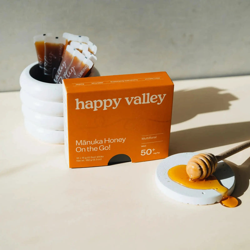 Honey Packets - On the Go Multifloral Manuka MGO 50+ Manuka Honey Sticks by Happy Valley Honey