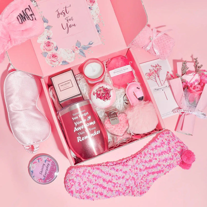 Rosy Aroma Candle Bath Gift Box by Poppy Gifts