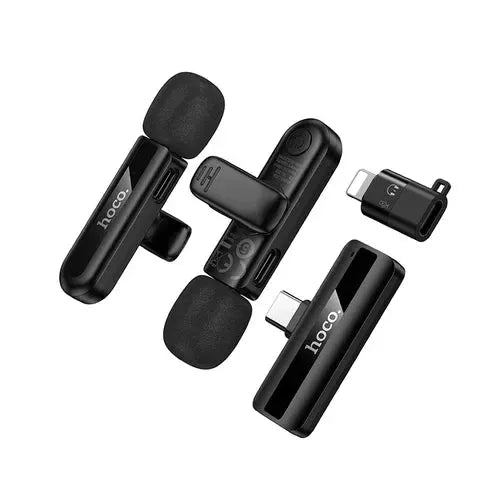 BroDeals Microphone Dual Wireless Microphone System USB C And Lightning DSP Noise Reduction Dual Wireless Microphone System USB C and Lightning DSP