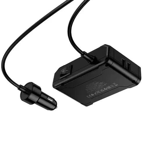 BroDeals Car Charger 240W Car Charger Hub With Three Sockets And Four USB Ports USB C USB A 240W Car Charger Hub with 3 Sockets and 4 USB Ports