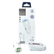 Mobigo Dual USB Car Charger With Lightning Cable GO221L by 9eight5
